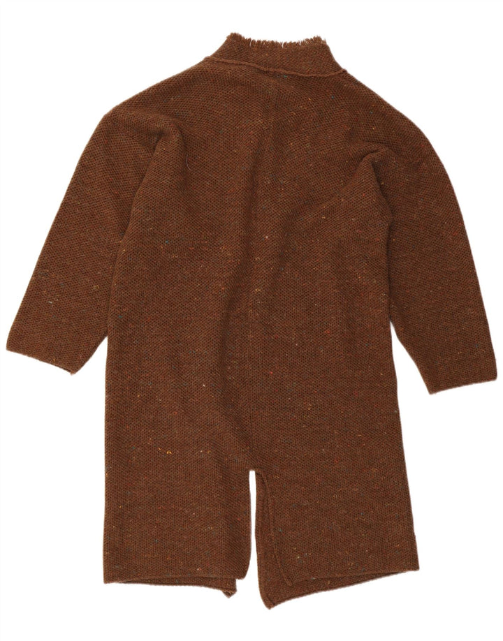 FRANTIC Womens Oversized Cardigan Sweater UK 10 Small Brown Flecked