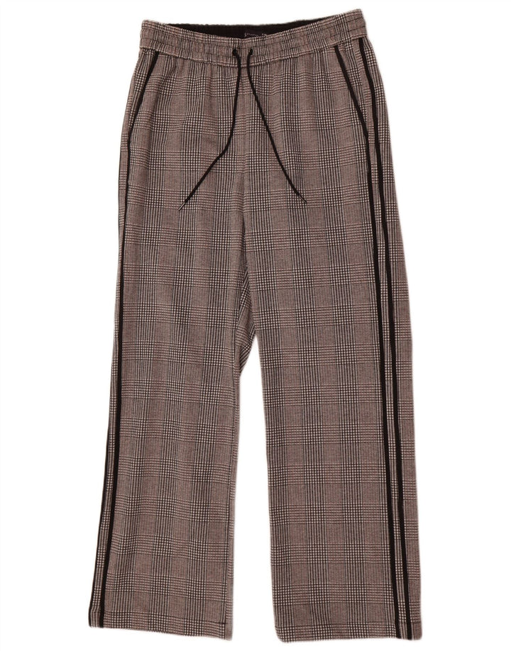 Marks & Spencer Pantaloni casual cu grafic pentru femei UK 12 Medium W30 L29 Gri