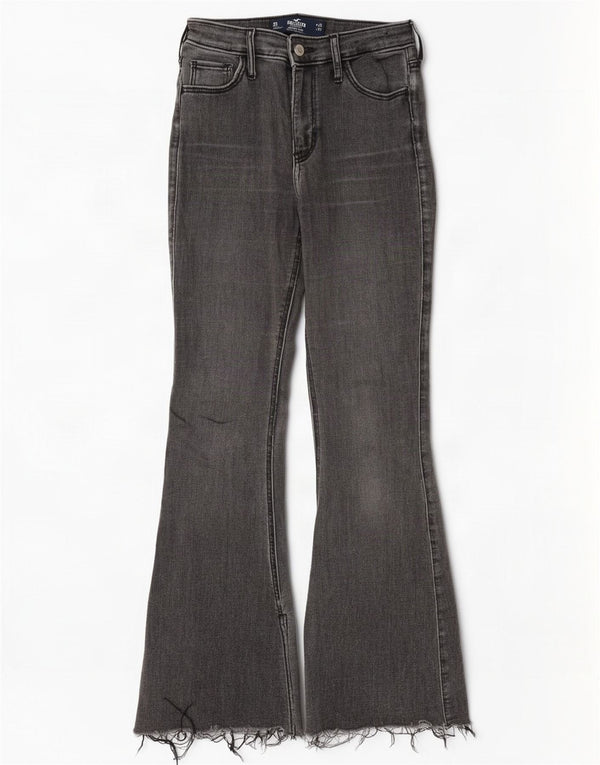 Hollister Womens High Rise Flared Jeans US 3 XS W26 L31 Grey Cotton