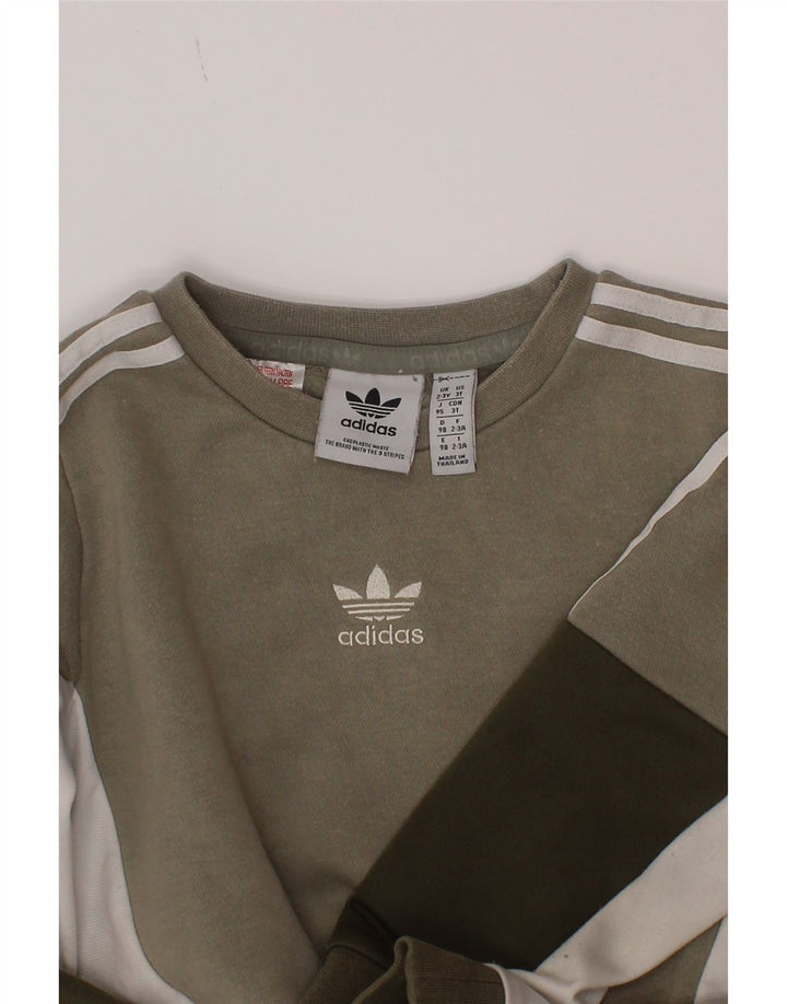 Pulover pentru băieți Adidas 2-3 ani, gri, color block