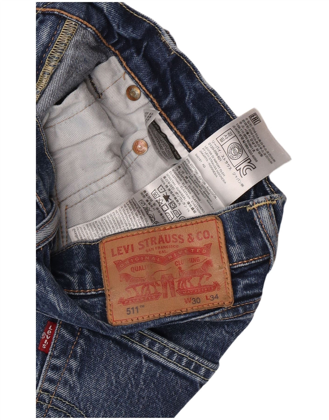 Blugi Levi's 511 Slim pentru bărbați W30 L34 Bumbac albastru