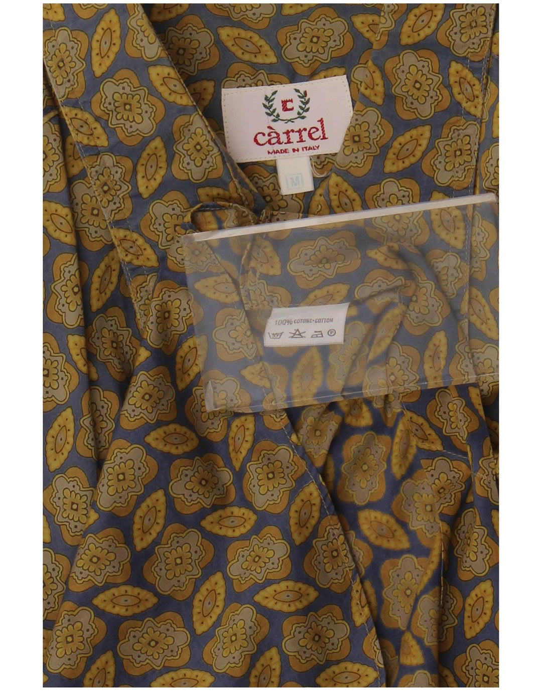 Cămașă cu mânecă scurtă pentru bărbați Carrel, bumbac floral kaki mediu