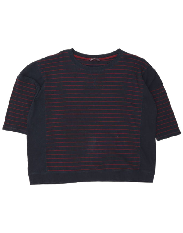 Pulover pentru femei Marks & Spencer cu gât de barcă UK 22 3XL Bleumarin cu dungi