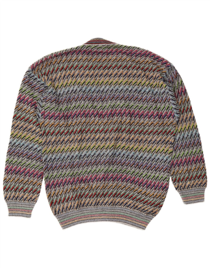 Pulover Cardigan Vintage pentru Barbati IT 50 Mediu Multicolor Bumbac Chevron