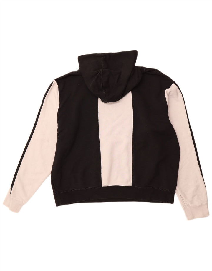 Pulover cu glugă grafic pentru bărbați ADIDAS, mare, negru, bumbac color bloc