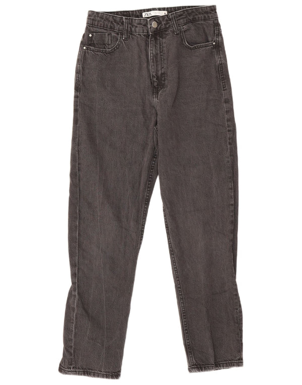 Blugi conici pentru femei cu talie înaltă Zara EU 38 Mici L28 L27 Bumbac negru