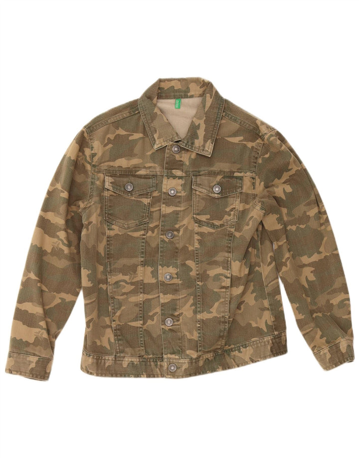 Jachetă de blugi Benetton pentru băieți 9-10 ani kaki camuflaj
