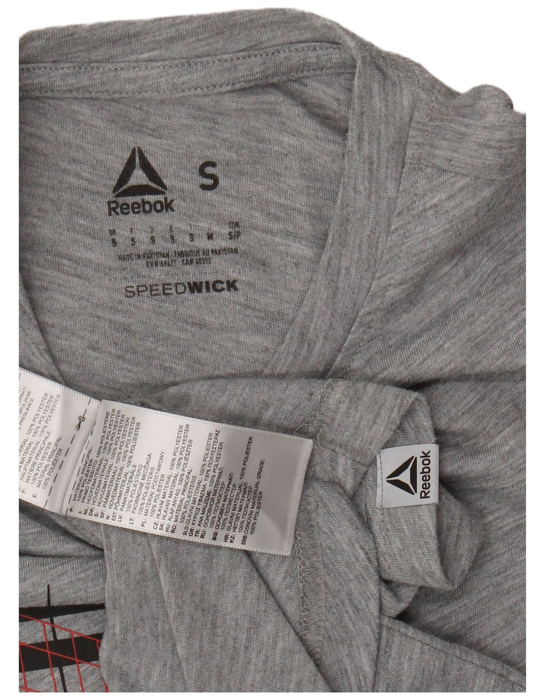 Tricou grafic REEBOK pentru bărbați Top mic, gri, poliester cu pături