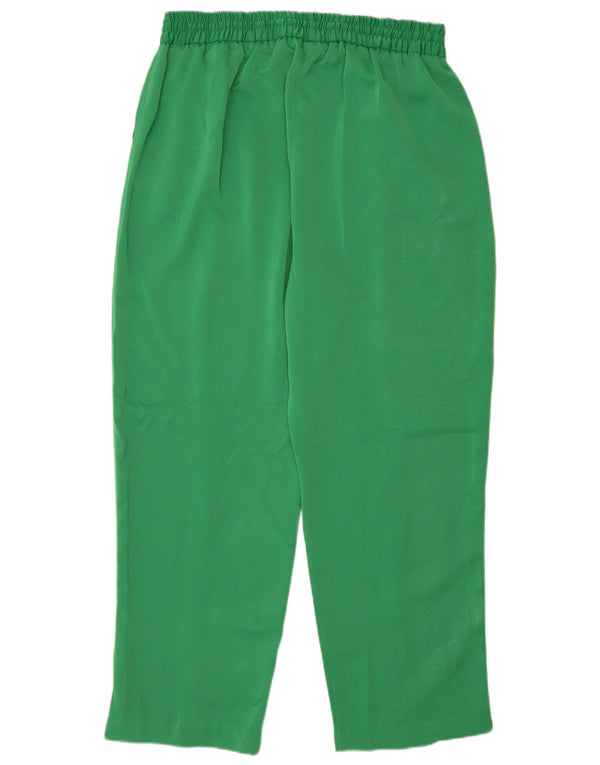 Pantaloni tăiați drept pentru femei Zara XL W32 L27 Poliester verde