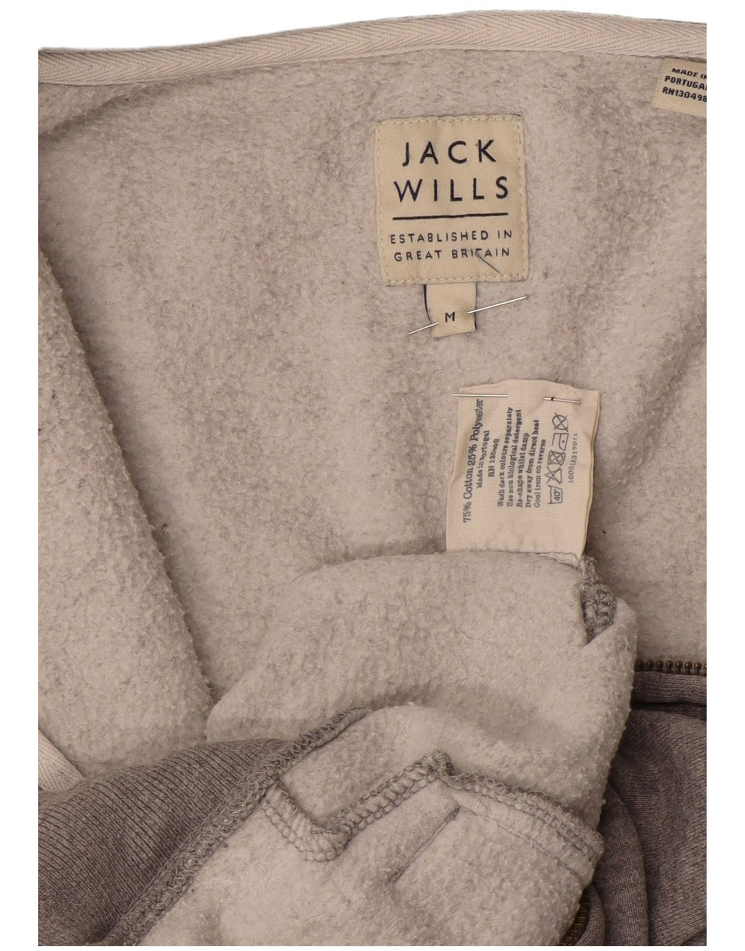 Pulover Jack Wills pentru bărbați, cu fermoar, bumbac cu pete, gri mediu