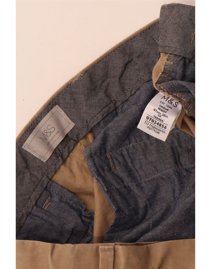 MARKS & SPENCER Pantaloni scurți chino pentru bărbați W38 XL bumbac bej