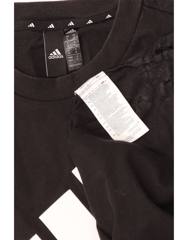 Tricou grafic Adidas pentru bărbați Top mediu negru bumbac