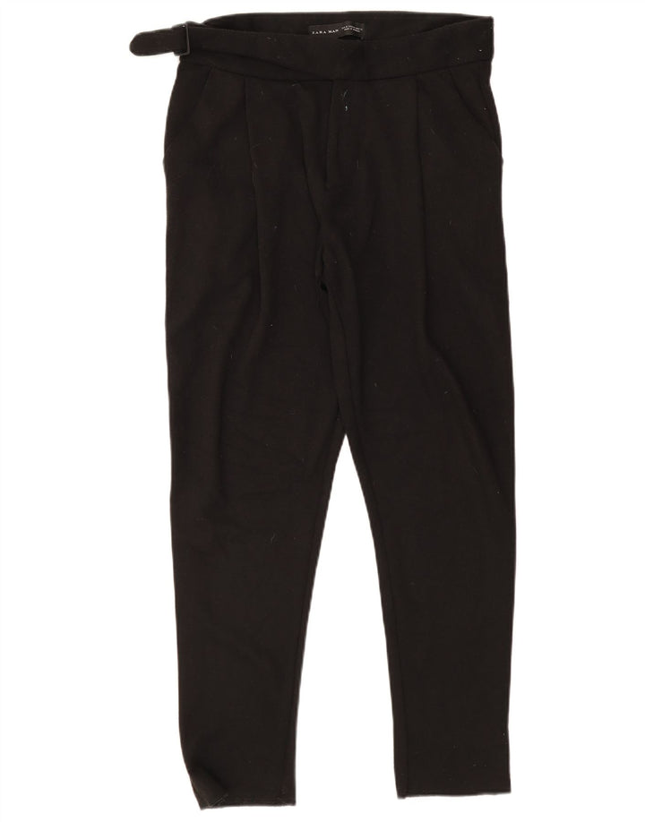 Pantaloni de costum conici pentru bărbați Zara Mediu L31 L27 Poliester negru
