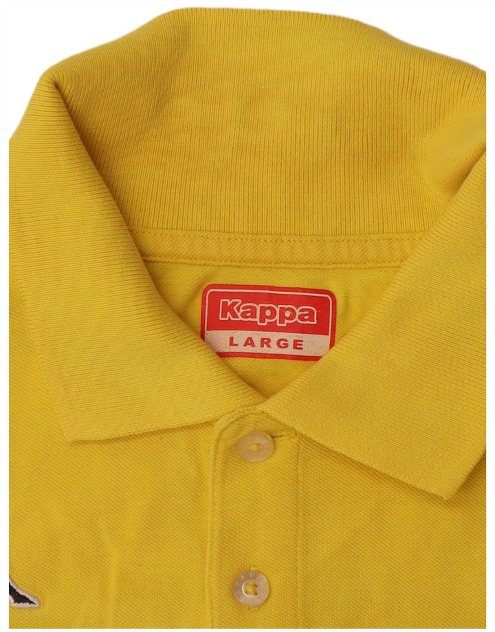 Tricou polo cu grafică pentru bărbați Kappa, galben mare
