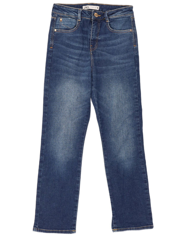Blugi Drepți Femei Zara EU 36 XS W26 L26 Albastru Bumbac