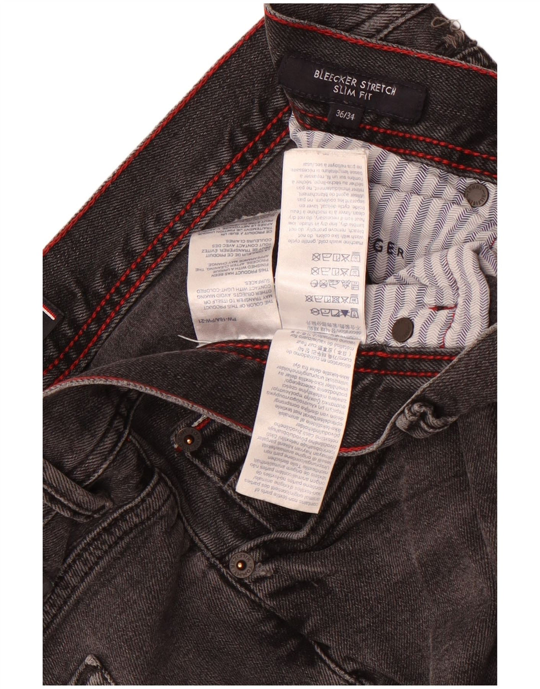 Blugi Tommy Hilfiger Bleecker Slim pentru bărbați W36 L34 bumbac gri