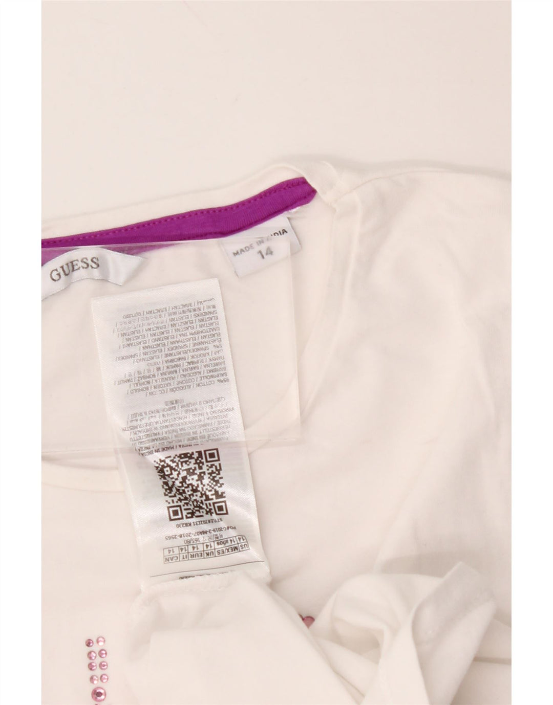 Tricou grafic GUESS pentru fete Top 13-14 ani bumbac alb