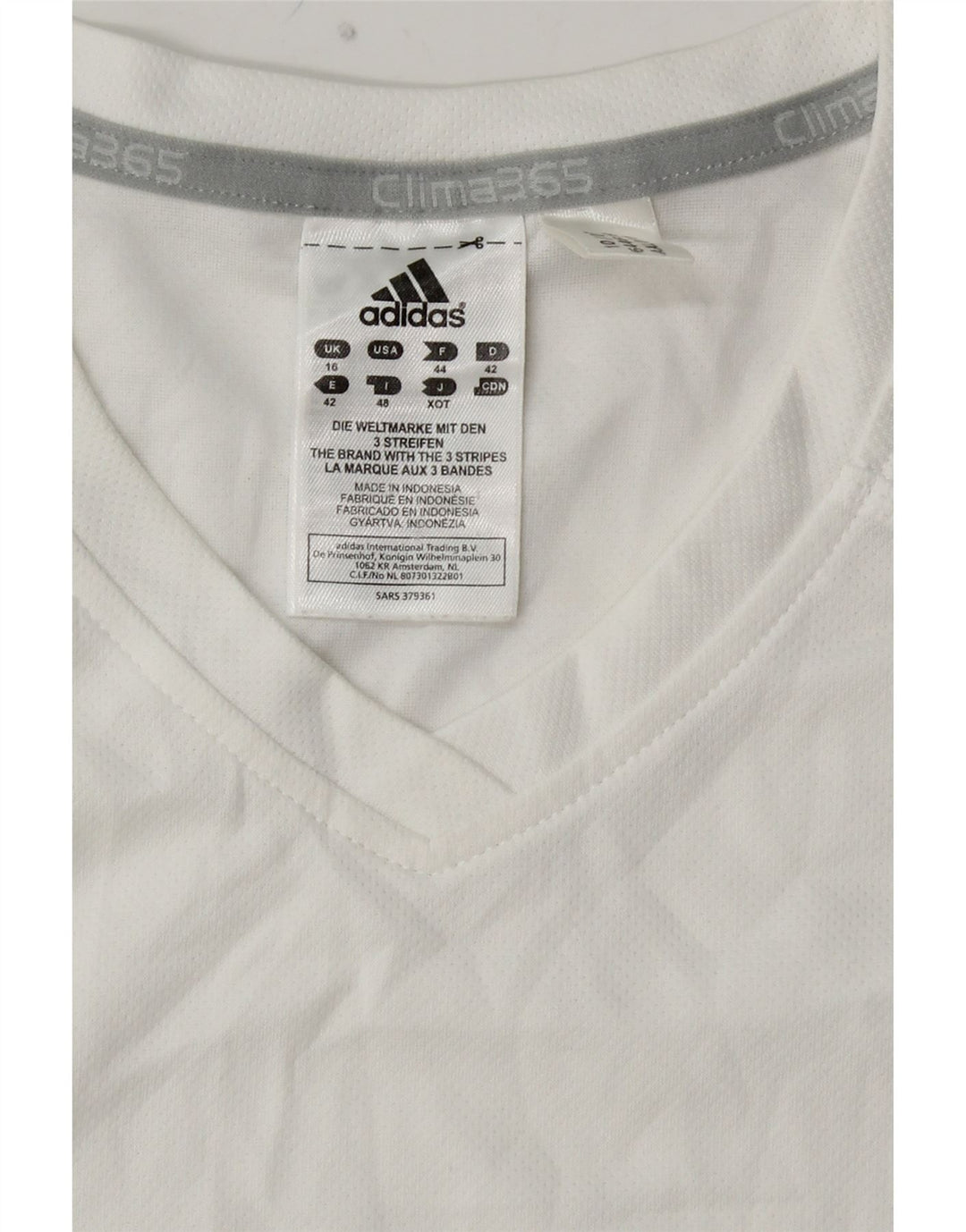 Tricou ADIDAS Clima 365 pentru femei UK 16, mare, alb, bloc de culoare