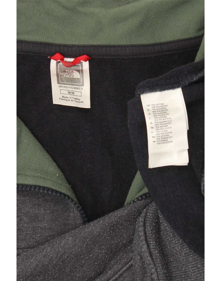 Hanorac pentru bărbați The North Face, cu fermoar, cu gât, bumbac, gri mediu