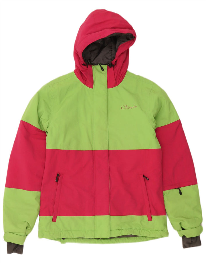 Jachetă de schi Chiemsee pentru femei, cu glugă, UK 10, verde, poliamidă color bloc
