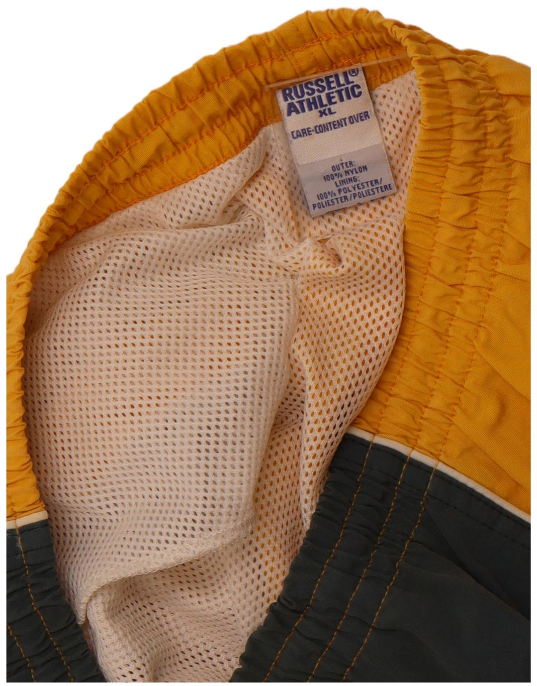 RUSSELL ATHLETIC Pantaloni scurți de înot pentru bărbați, XL, nailon color-block galben