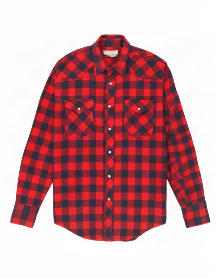 Cămașă de flanel pentru bărbați Wrangler, bumbac vichy roșu mediu