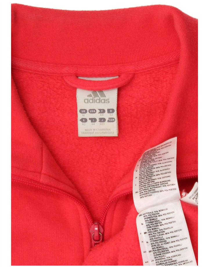 Jachetă de top pentru trening Adidas pentru femei UK 16 mare bumbac roșu
