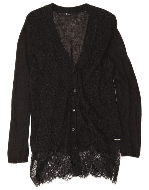 Pulover cardigan cu paragate Guess pentru femei UK 10 Small Black Flecked