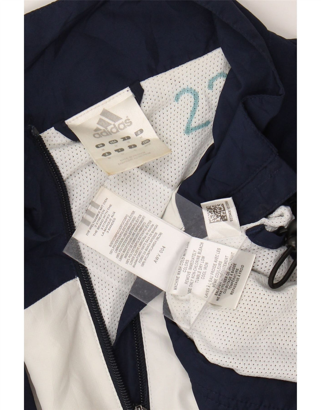 Jachetă de trening Adidas Clima Proof pentru bărbați, poliester mediu albastru bleumarin