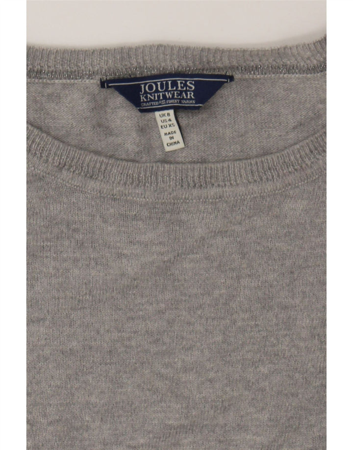 JOULES Womens Oversized Boat Neck Jumper Sweater UK 8 Small Grey Polyester Vintage Joules and Second-Hand Joules from Messina Hembry 