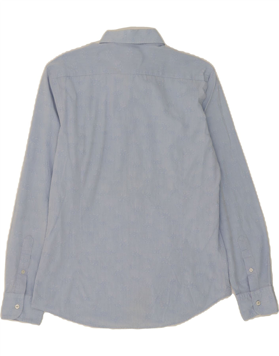 MASSIMO DUTTI Mens Shirt Medium Blue Floral Cotton Vintage Massimo Dutti and Second-Hand Massimo Dutti from Messina Hembry 