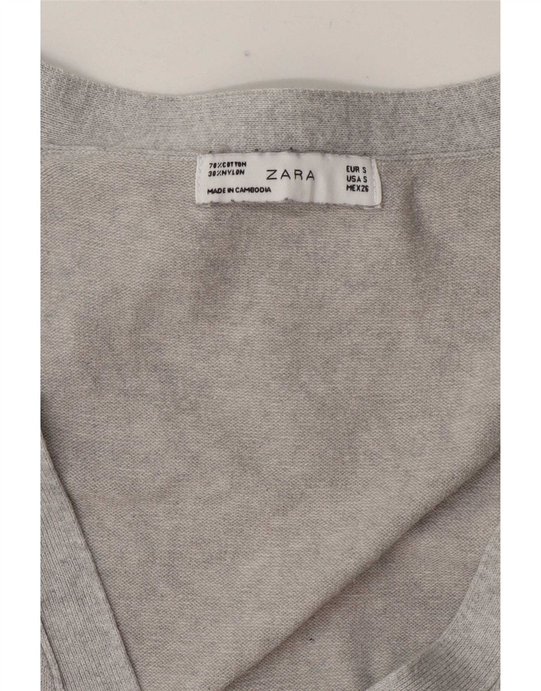 Pulover cardigan pentru femei Zara UK 10 mic bumbac gri