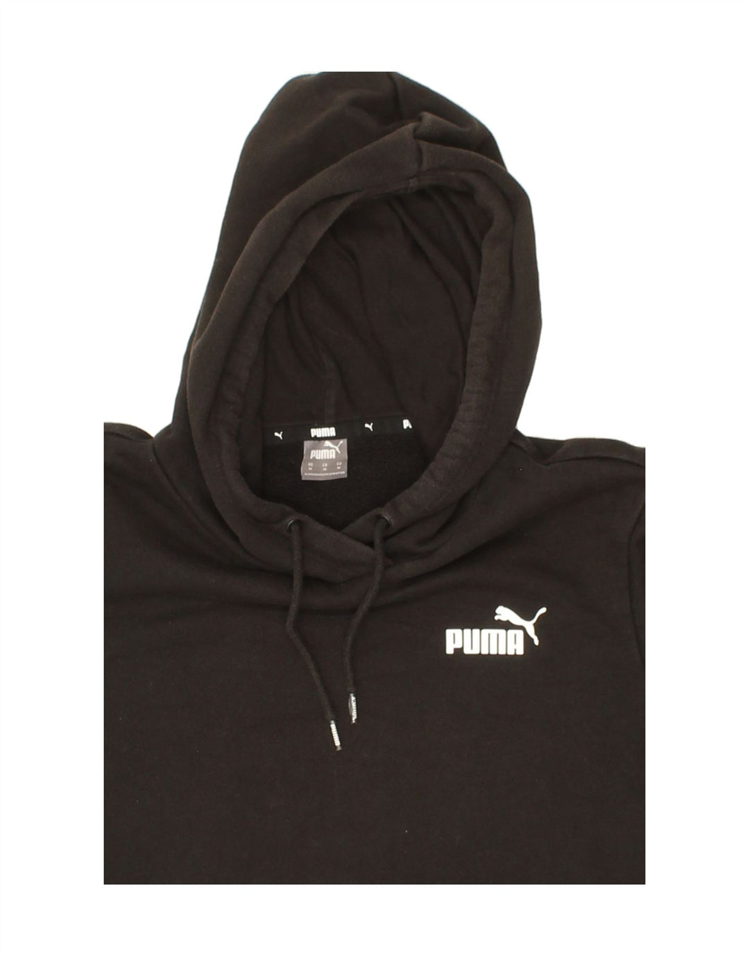 PUMA Womens Hoodie Jumper UK 14 Medium Black Cotton Vintage Puma and Second-Hand Puma from Messina Hembry 
