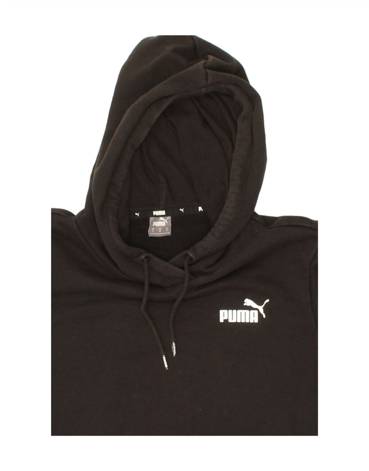 PUMA Womens Hoodie Jumper UK 14 Medium Black Cotton Vintage Puma and Second-Hand Puma from Messina Hembry 