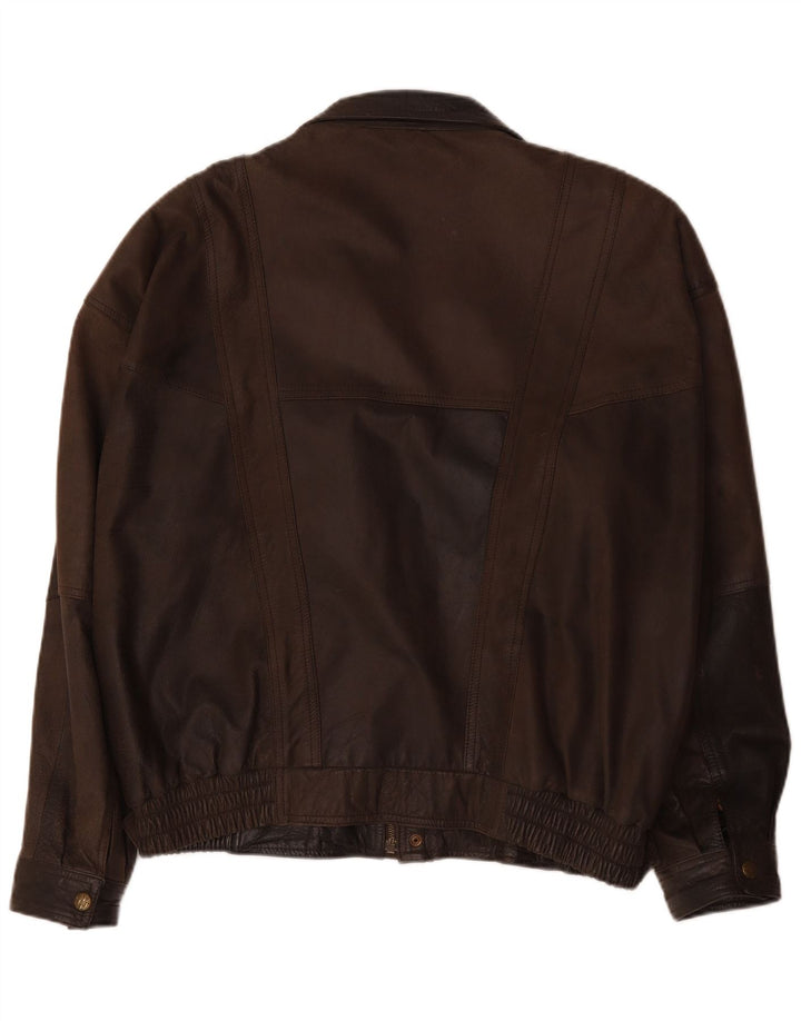Jachetă din piele vintage pentru bărbați IT 56 3XL din piele maro