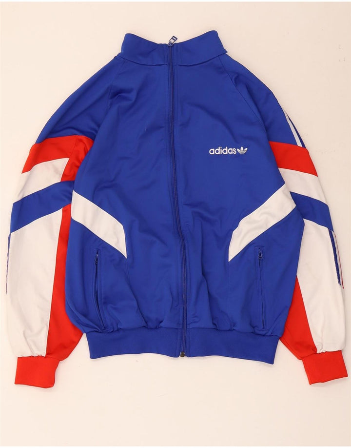 Trening pentru bărbați Adidas Top Jachetă Mic, albastru, poliester color bloc