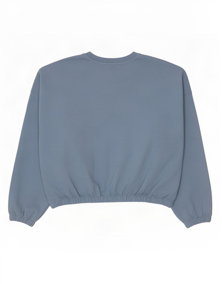 Pulover Adidas Crop Oversized pentru femei UK 8 Bumbac albastru mic