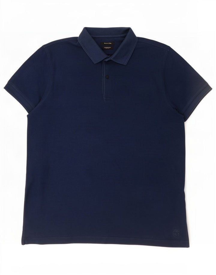 Massimo Dutti Cămașă Polo pentru bărbați Medium Bleumarin Bumbac
