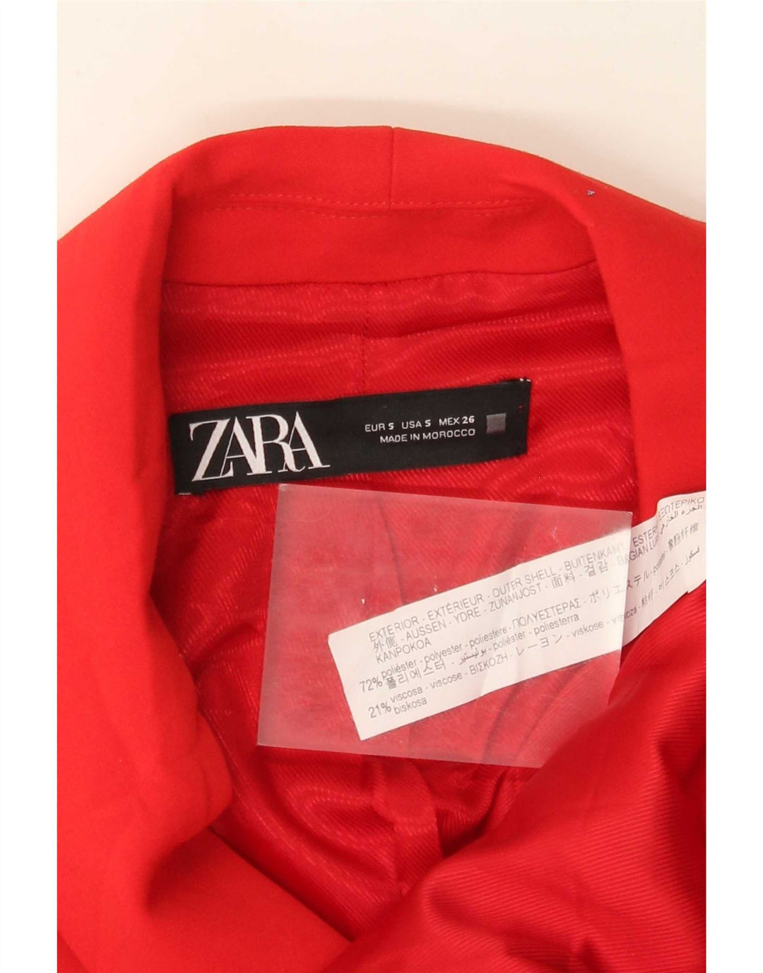 Vestă cu paragate pentru femei Zara UK 10 Poliester roșu mic