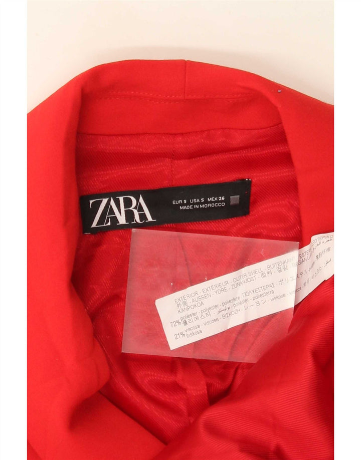 Vestă cu paragate pentru femei Zara UK 10 Poliester roșu mic