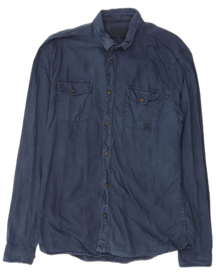 Cămașă Jack & Jones pentru bărbați, mare, albastru, bumbac