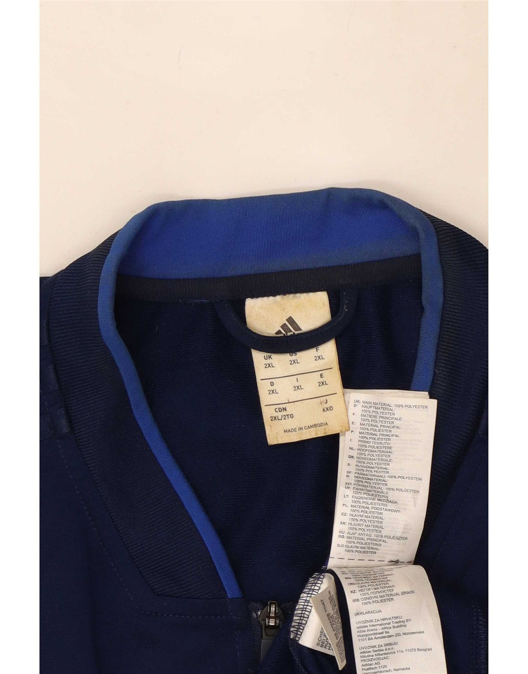 Jachetă de trening pentru bărbați Adidas, 2XL, poliester bleumarin
