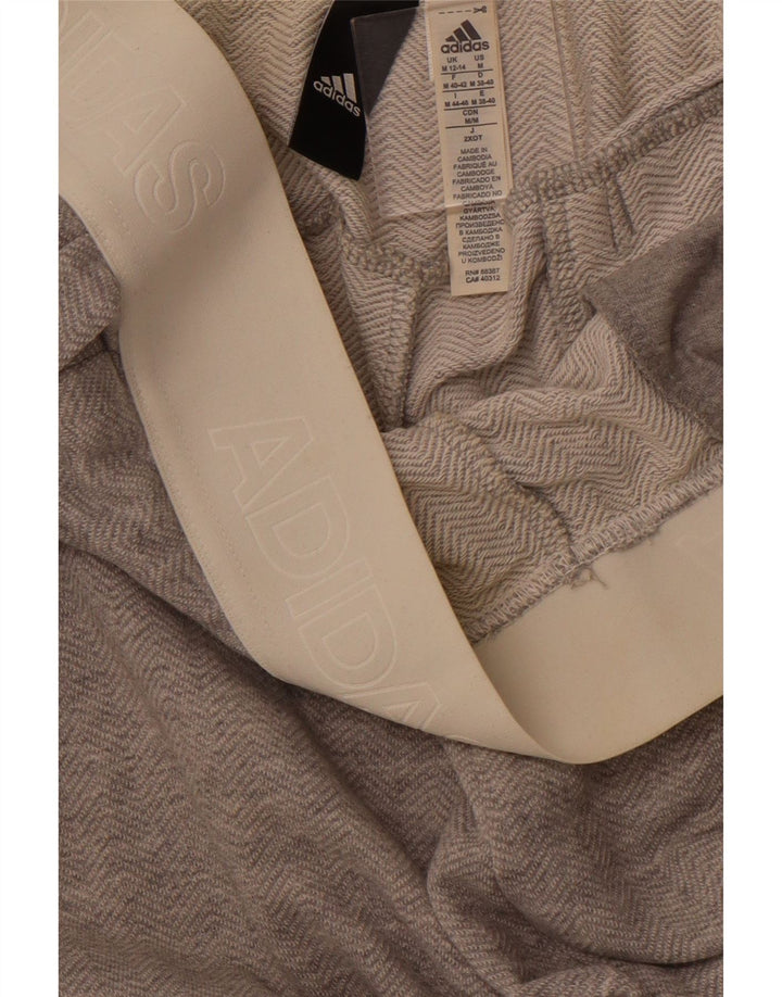 Pantaloni de trening grafic ADIDAS pentru femei UK 12/14 Medium Gri Chevron