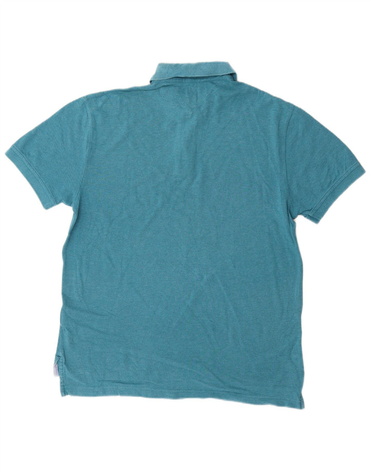 Tricou polo TOMMY HILFIGER pentru bărbați, bumbac albastru mediu