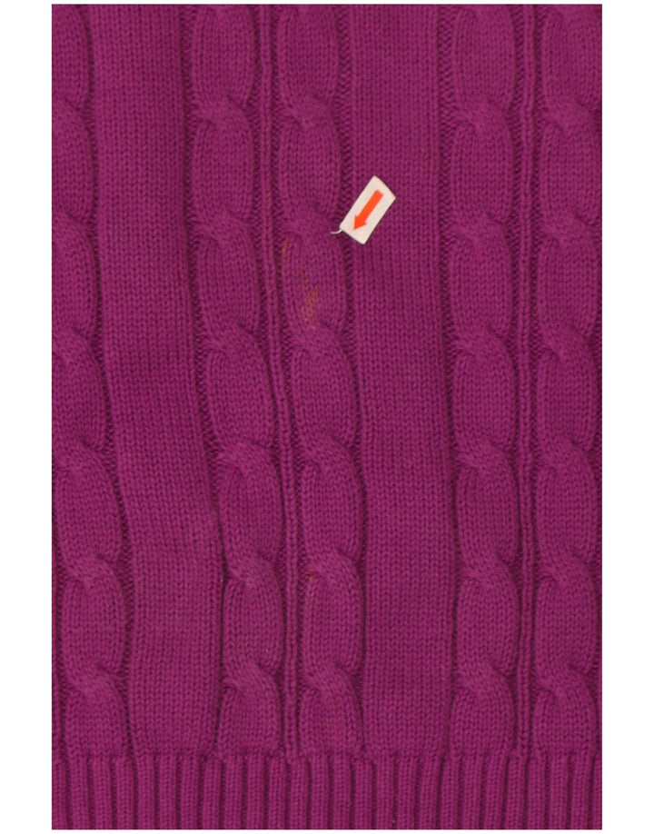 Pulover pentru bărbați Marks & Spencer cu gât roșu, bumbac mare violet