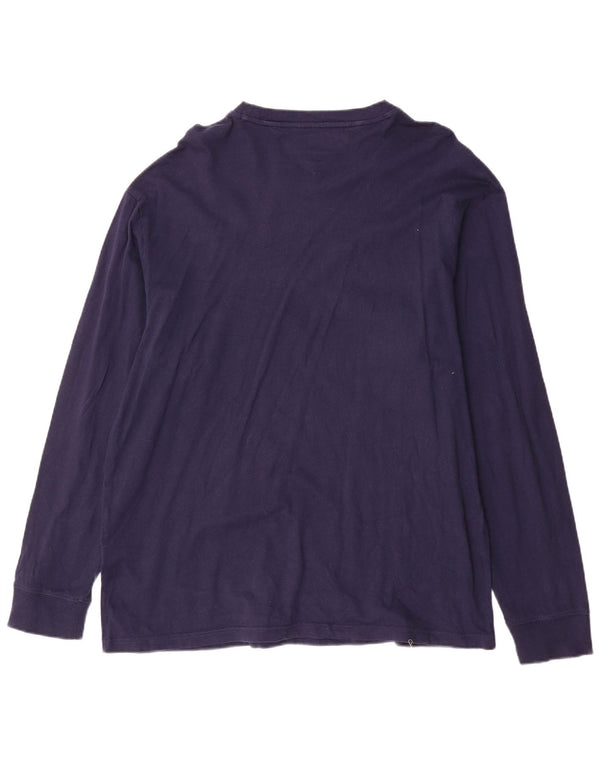 Top grafic pentru bărbați Tommy Hilfiger cu mânecă lungă 2XL, bumbac bleumarin