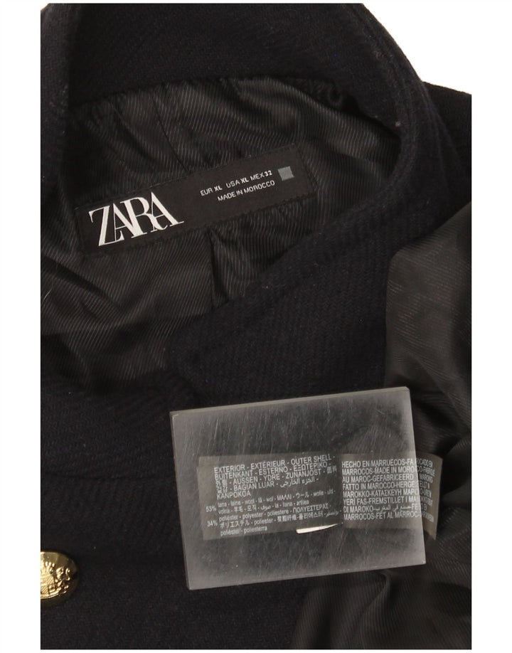 Palton pentru femeie Zara UK 18 XL Lână bleumarin
