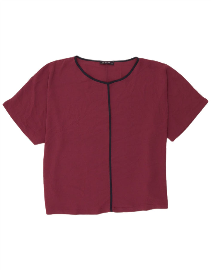 Bluză obișnuită pentru femei Marks & Spencer Top UK 20 2XL Bordeaux Poliester