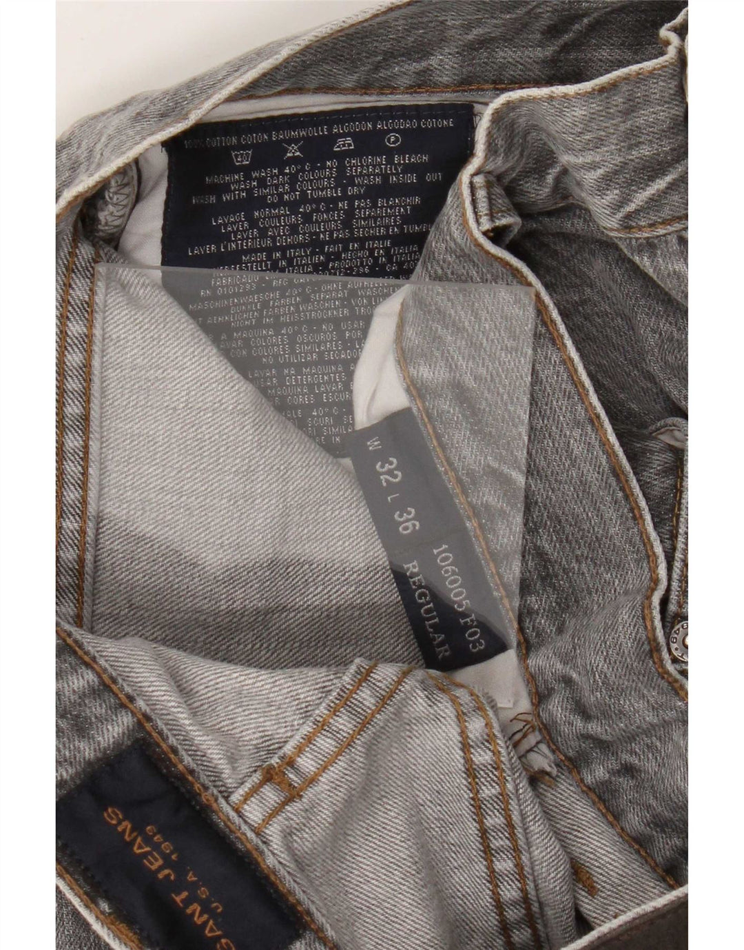 Gant Blugi pentru bărbați drepte W32 L36 bumbac gri