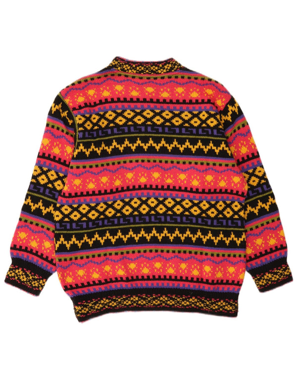 Pulover vintage cu gât țestoasă pentru femei UK 10 mic multicolor